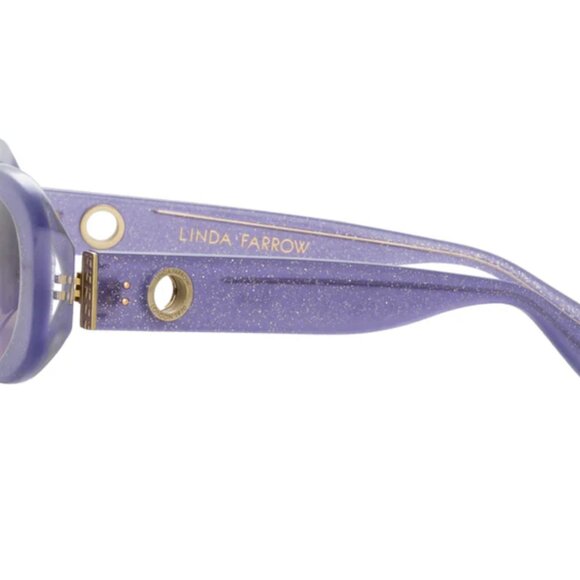 NWT LINDA FARROW CARA OVAL SUNGLASSES IN PURPLE